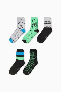 Multipack 5er - Gaming - Socken mit Motiv