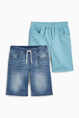 Set van 2 - korte spijkerbroek en shorts van stof