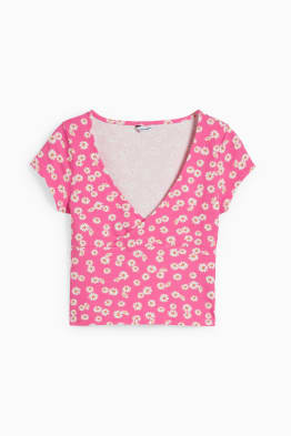 CLOCKHOUSE - krátké tričko - s květinovým vzorem