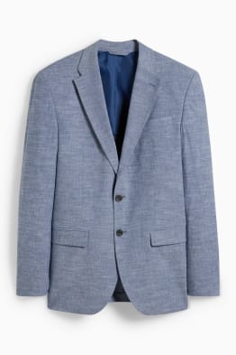 Oblekové sako - regular fit - Flex - Směs bavlny a lnu