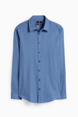 Chemise de bureau - coupe slim - col kent - facile à repasser - à motif