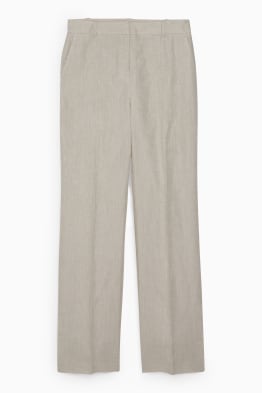 Pantaloni di lino business - vita alta - straight fit