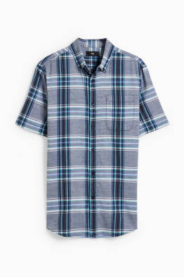 Overhemd - regular fit - button down - geruit