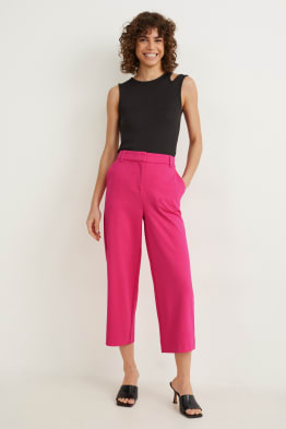 Pantaloni culotte - talie înaltă - straight fit