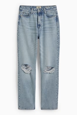 Straight jeans - wysoki stan