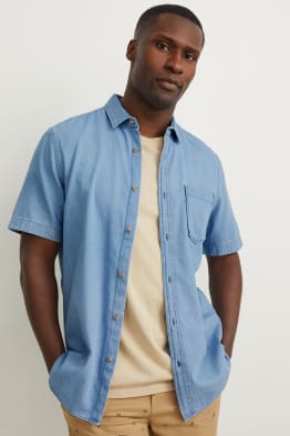 Camicia di jeans - regular fit - collo all'italiana