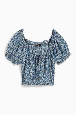 Blusa crop - de flores
