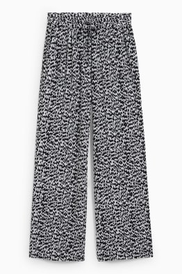 Cloth trousers - mid-rise waist - palazzo - patterned