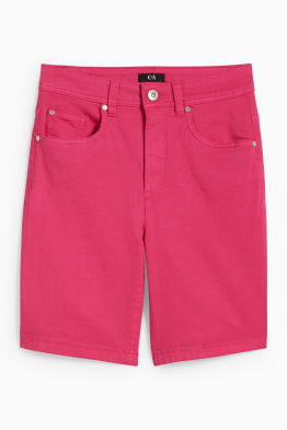 Denim bermuda shorts - mid-rise waist