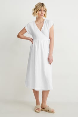 Linen wrap dress