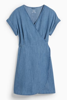 Denim wrap dress