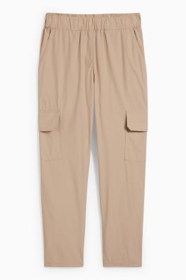 Pantalons cargo - mid waist - tapered fit