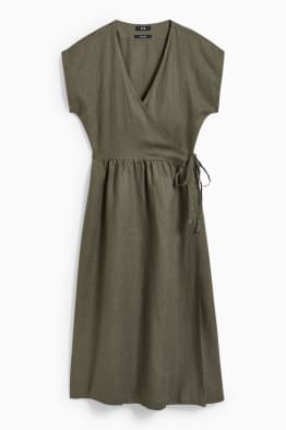 Linen wrap dress