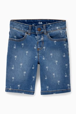 Jeans-Shorts - gemustert