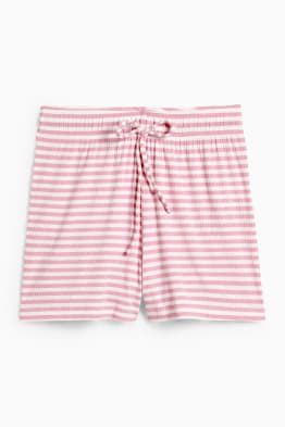 Pantalón corto de pijama - con viscosa - de rayas
