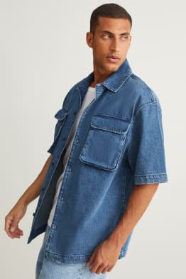 Cămașă din denim - relaxed fit - guler Kent