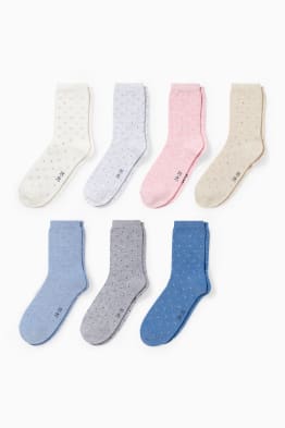 Set van 7 paar - sokken - met stippen
