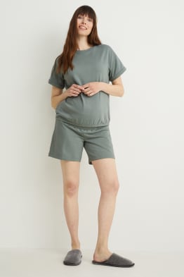 Set - t-shirt e shorts premaman - 2 pezzi