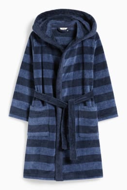 Bathrobe with hood - striped