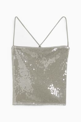 CLOCKHOUSE - cropped top - shiny