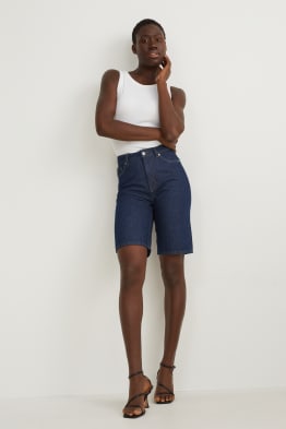 Denim Bermuda shorts - high waist