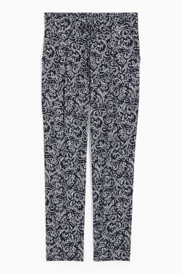 Cloth trousers - high-rise waist - tapered fit - patterned