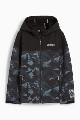 Softshell jacket with hood - patterned