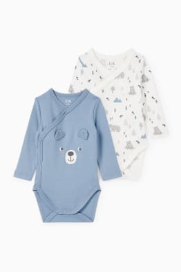 Multipack of 2 - baby wrapover bodysuit