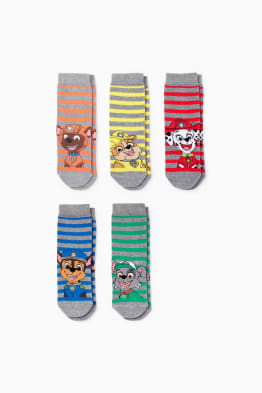 Set van 5 paar - Paw Patrol - sokken met motief - gestreept