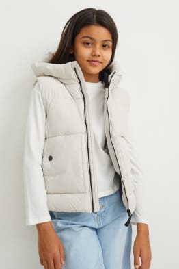 Quilted gilet with hood - waterproof