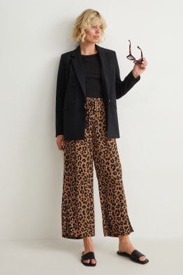 Cloth trousers - high-rise waist - palazzo - patterned