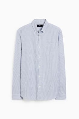 Oxford overhemd - slim fit - button-down - gestreept