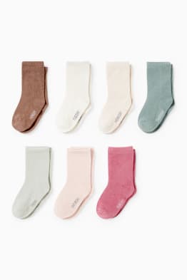 Lot de 7 paires - jours de la semaine - chaussettes bébé à motif