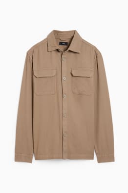 Linen shirt jacket - regular fit