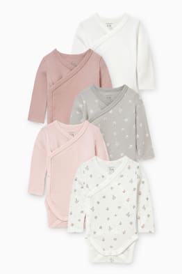 Lot de 5 - bodys croisés pour bébé