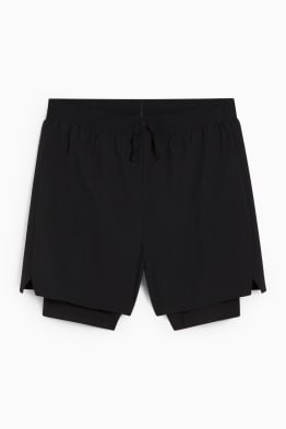 Shorts tecnici - 4 Way Stretch - effetto sovrapposto