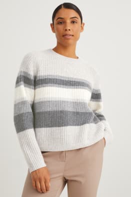 Sweter z kaszmiru - w paski