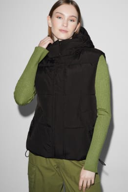 CLOCKHOUSE - prošívaná vesta s kapucí