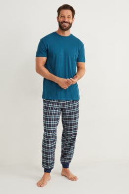 Pyžamo s flanelovými kalhotami