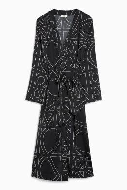 Satin dressing gown - patterned