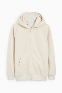 Maternity zip-through hoodie with baby pouch