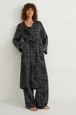 Satin dressing gown - patterned