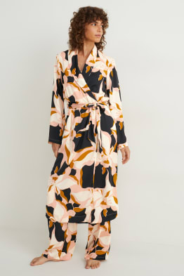 Satin dressing gown - floral