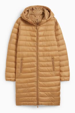Quilted coat with hood