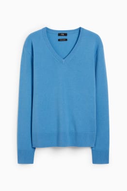 Basic jumper with cashmere - wool blend