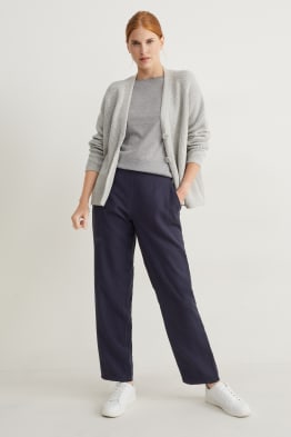 Pantalon de toile - high waist - tapered fit