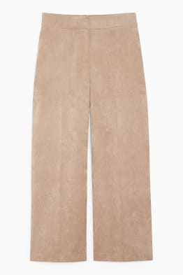 Corduroy trousers - mid-rise waist - wide leg