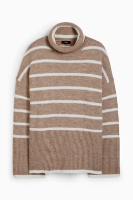 Polo neck jumper - striped