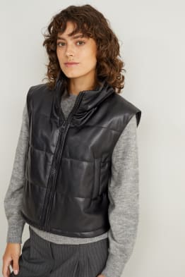 Quilted gilet - faux leather