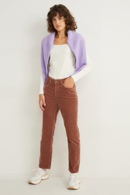 Pantalon de velours - high waist - straight fit